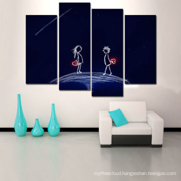 Night Sky 4 Piece Canvas Art with frame